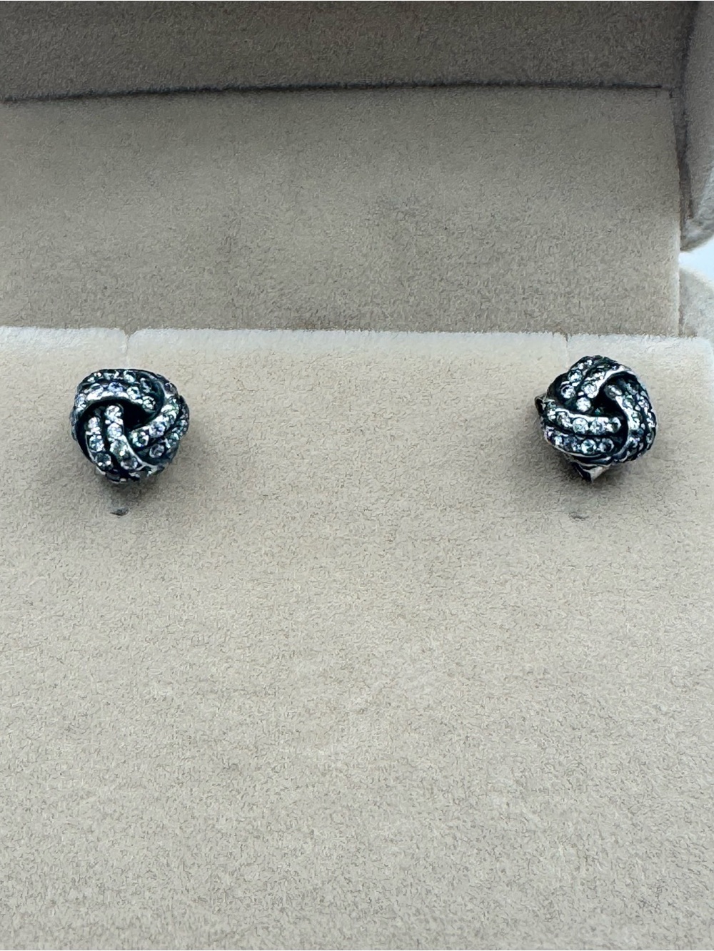 Pandora Sparkling Love Knots Stud Earrings 290696CZ Sterling Silver S925 ALE